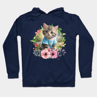 Nature, Cute Little Kitty With Beautiful Nature Hoodie